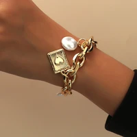 ornapeadia fashion personality bracelet for women female love sun pearl pendant chain bangles ot buckle wholesale jewelry