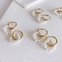 vintage party jewelry earrings gold plated date earrings real freshwater pearl pendant earring baroque pearl for women 2020