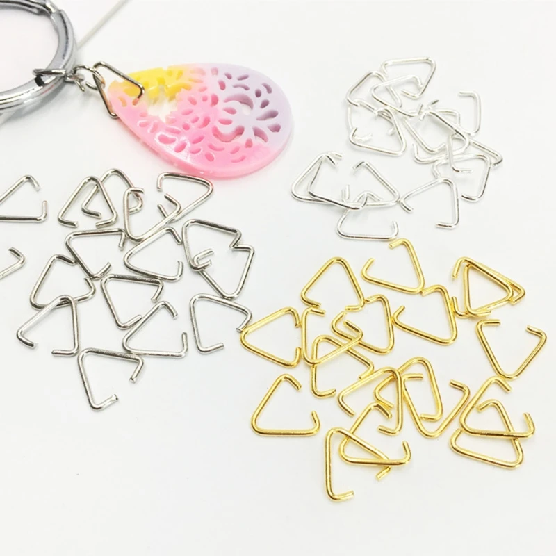 

100PCS/Set Triangle Open Rings Coordinating Shape Extra Thickness Hold Sturdy Attach Easily Bend for Keychains Jewelry