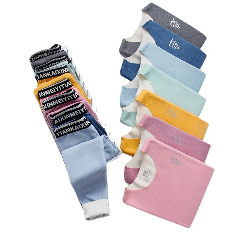 

Autumn Boys Girls Pajamas Children Thermal Underwear Pyjamas Kids Cartoon Pijamas Baby Boys Clothes Sets For 2 4 6 8 12 15 Years