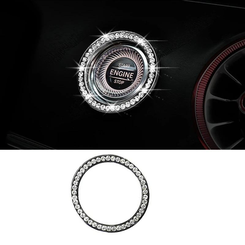 Кристалл автомобильный старт стоп зажигания Кнопка ключ внешнее кольцо