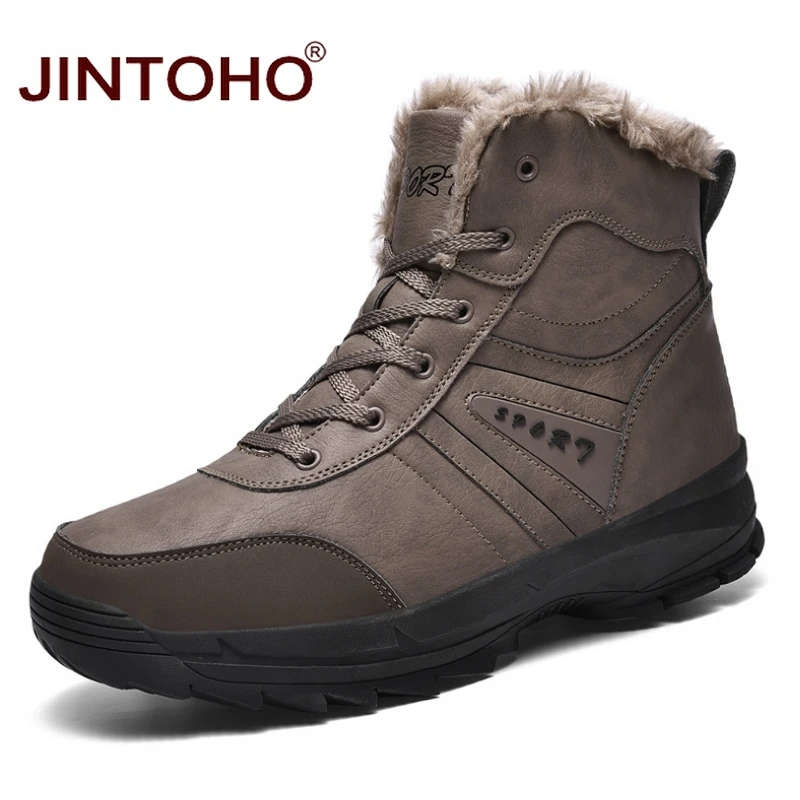 JINTOHO/Высококачественная Мужская походная обувь теплые зимние мужские ботинки