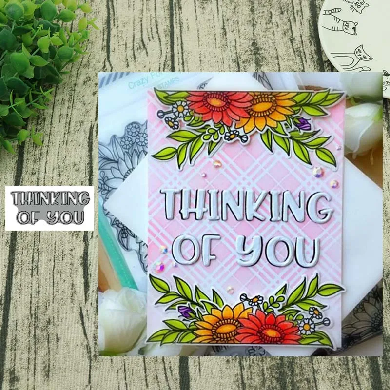 Металлические штампы с надписью &quotthinking of you&quot штамповочные формы для украшения