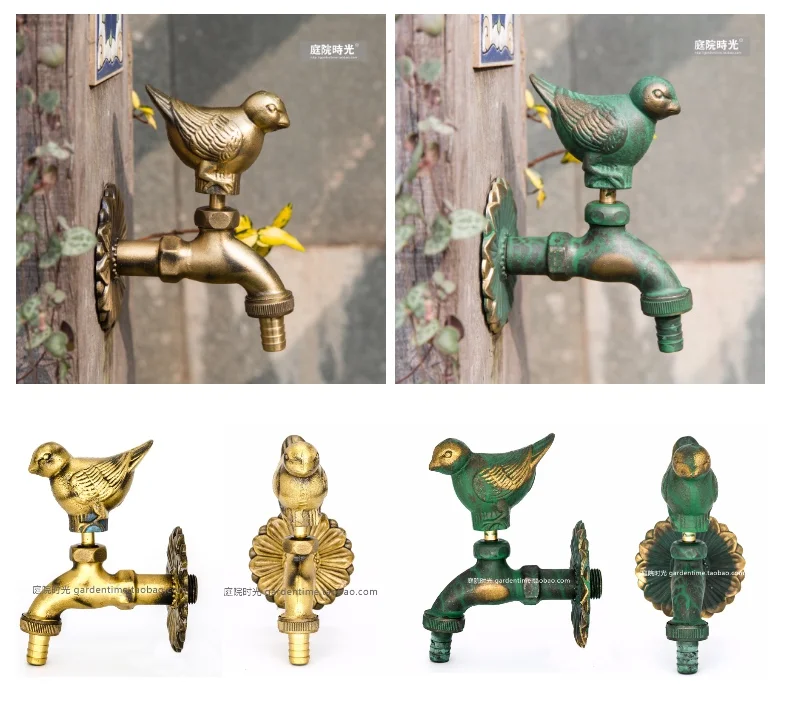outdoor garden faucet animal shape Bibcock antique brass Fat cat tap for washing mop/Garden watering Animal faucet