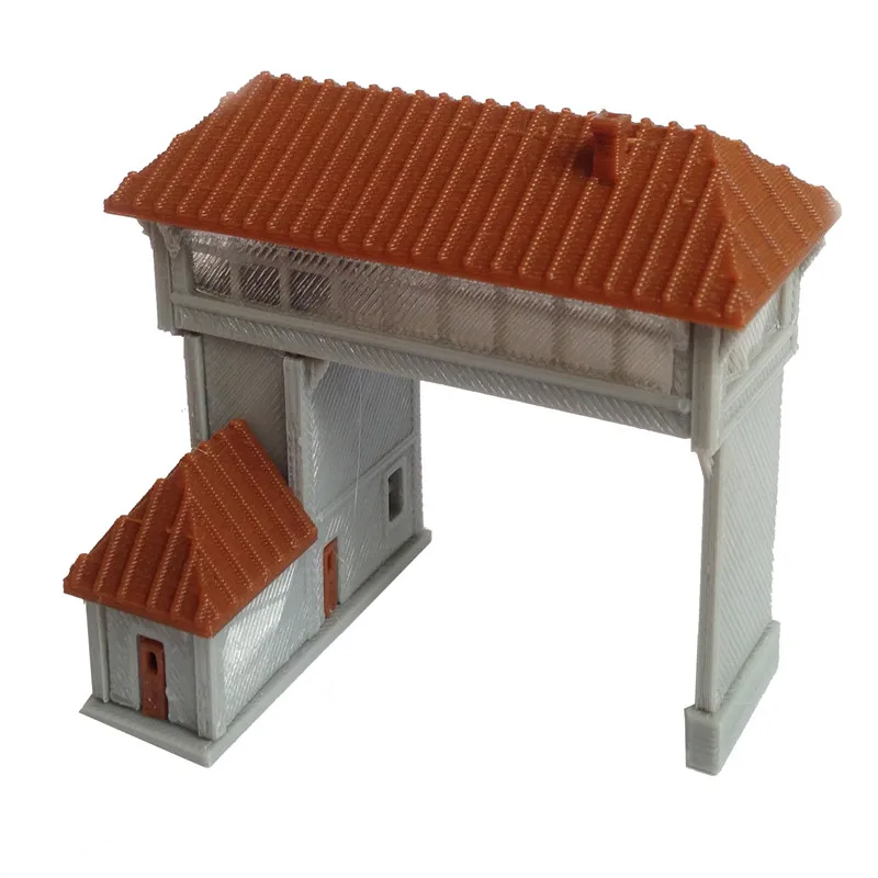 Railway Model Scene N Ratio 1:160 Large Overhead Double-track Signal Tower For 1:144 Building