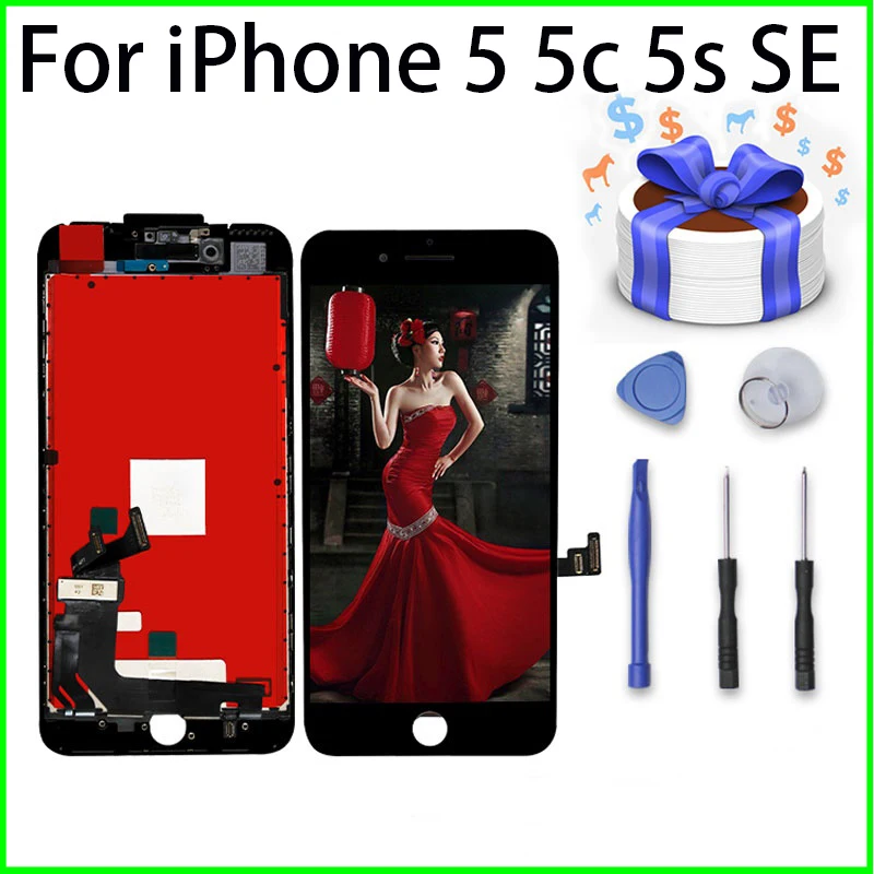Пожизненная гарантия для iPhone 5 5C 5S SE lcd Digiziter сборка Дисплей без битых пикселей