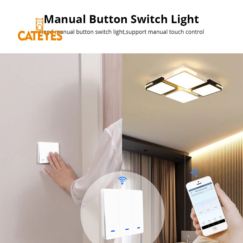 Настенный выключатель zigbee cateyes 3Gang дистанционное управление Беспроводной