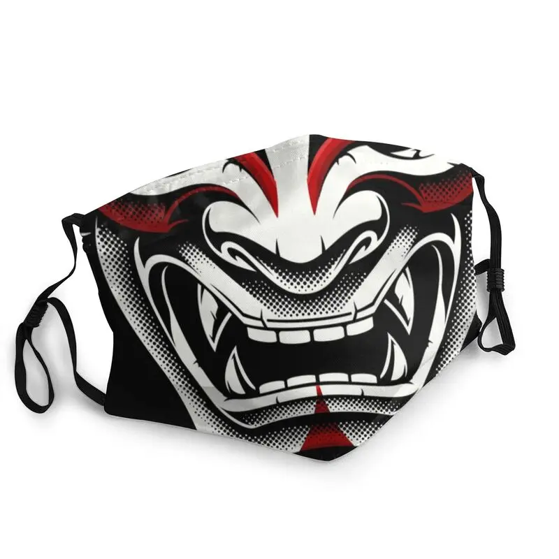 

White Red Okami Kitsune Kabuki Japanese Oni Demon Mask Anti Dust Reusable Samurai Tattoo Face Mask Men Respirator Mouth Muffle