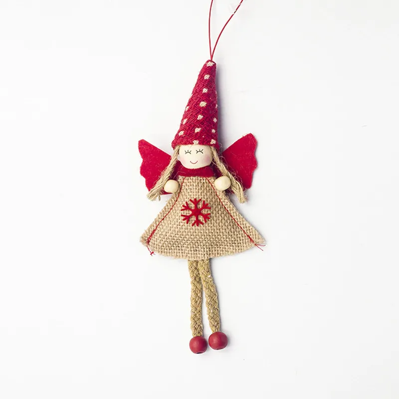 Long legs red yellow Рождественские елочные украшения куклы-Ангелы Navidad украшения Kerst Natal Декор рождественские украшения для дома год подарок для детей - Цвет: Long legs red yellow