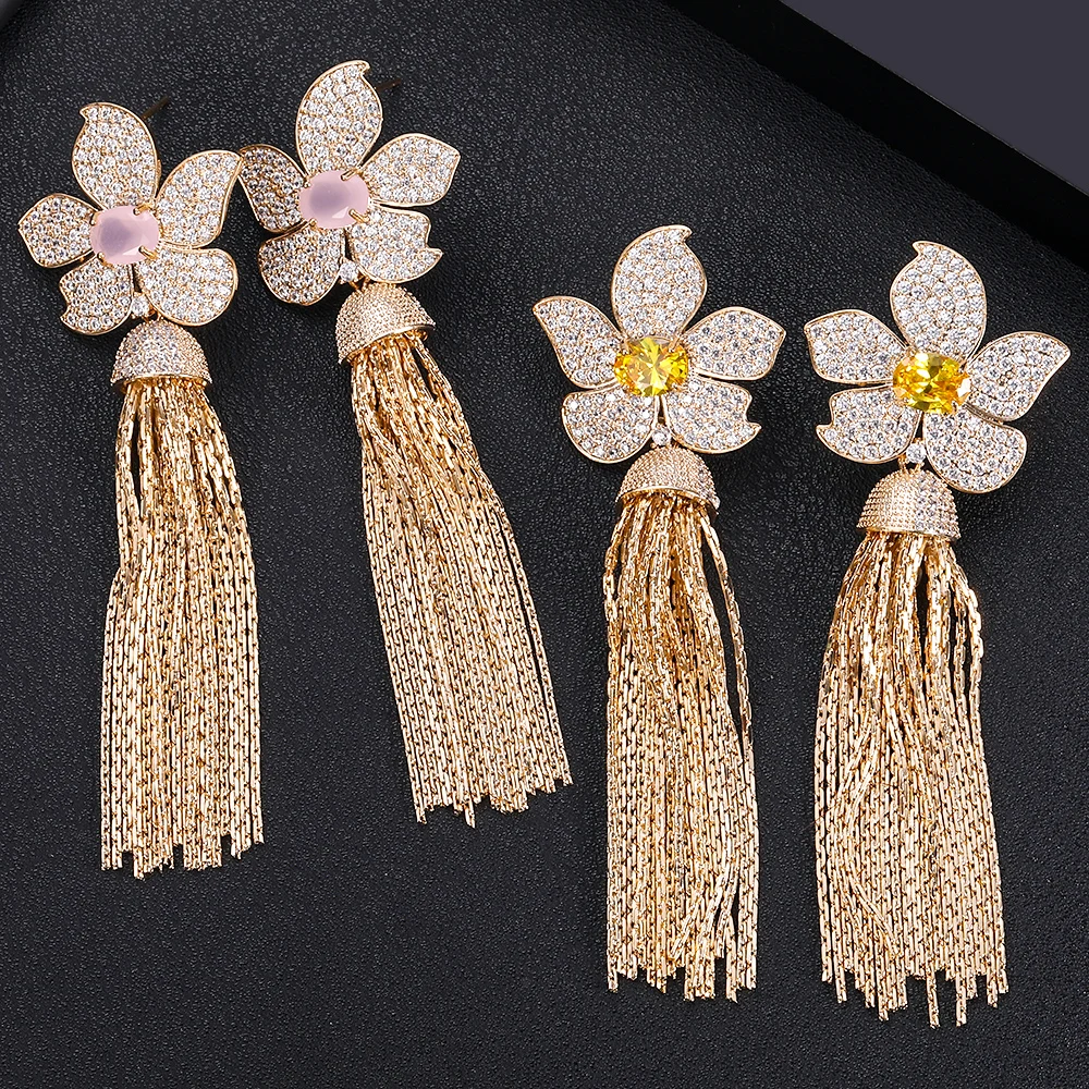 Женский комплект украшений jankellyLuxury Свадебный из кольца и сережек с микро