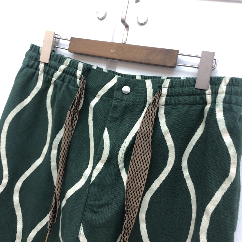 

Kapital Water Ripple Print Canvas Trousers Jogger Pant Women Men Solid High Quality Sweatpants
