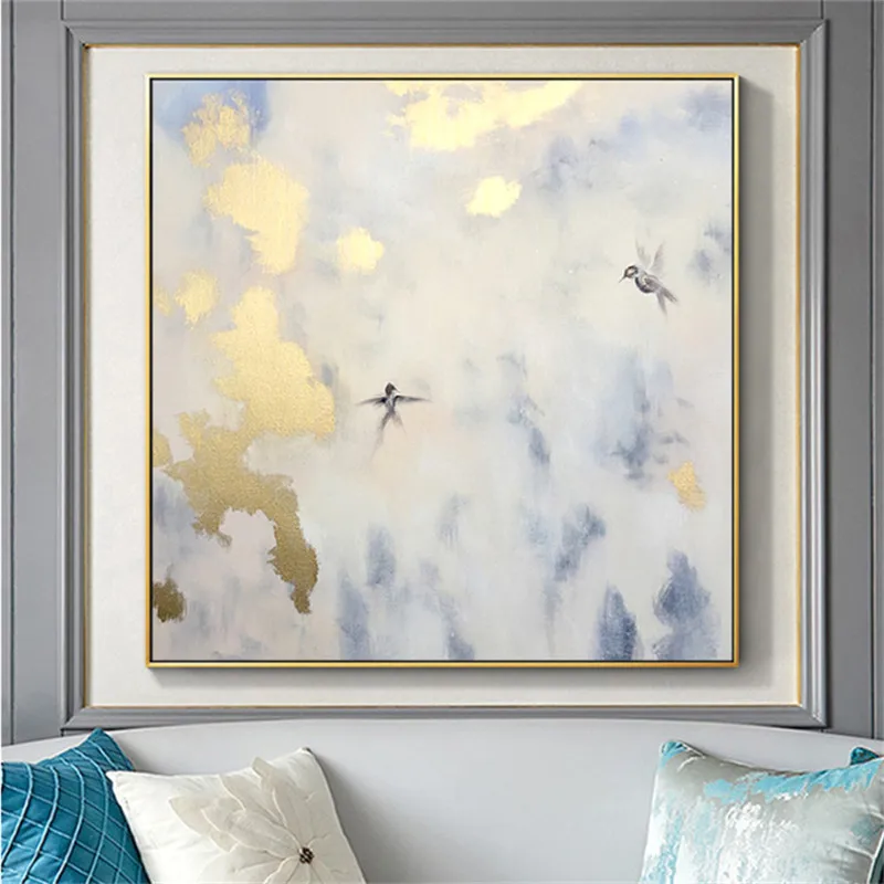 Художественная ручная роспись высокое качество абстрактный пейзаж лодки