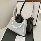 Модная женская тканая прозрачная сумка на плечо из ПВХ и акрила на цепочке, повседневные женские маленькие сумочки, кошелек, сумки для свиданий и путешествий