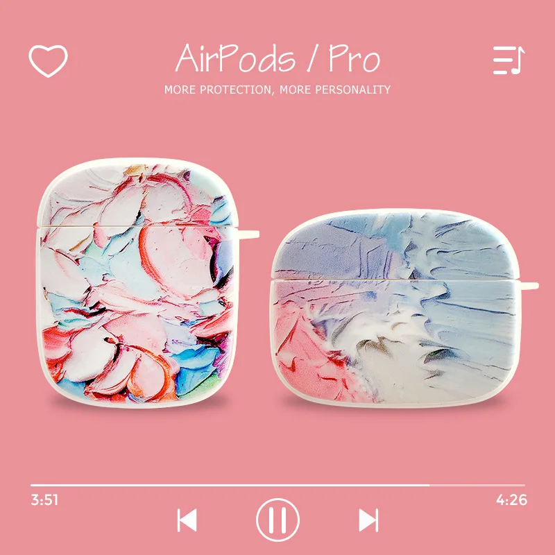 

Creative Colorful Oil Painting Apple AirPods 1 / 2 / 3 Pro Case Cover iPhone Earbuds Accessories Airpod Case Air Pods Case