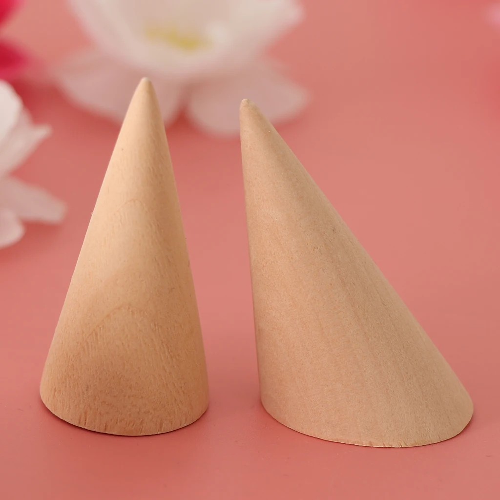 Неокрашенная деревянная витрина для ювелирных изделий с кольцом пальцев стеллаж