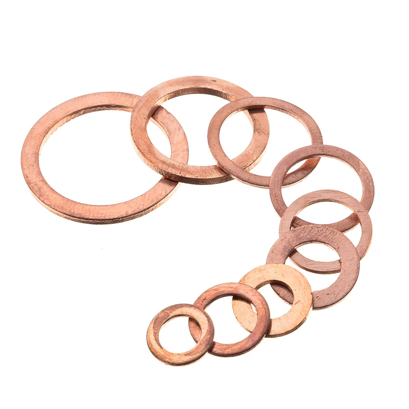 280 шт. медные шайбы набор прокладок искусственное уплотнение плоские кольцевые 12