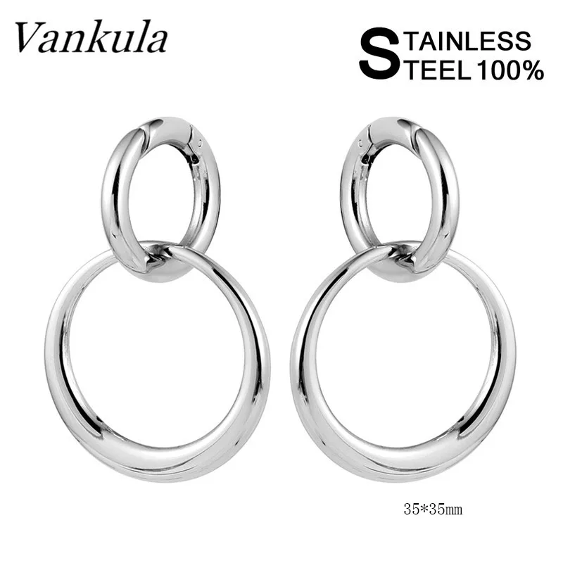 steel 3 Vankula 316L Нержавеющая сталь затычка для ушей туннели карабин тела пирсинг, ушные измерительные приборы расширитель камень ухо весов пара продажи - Окраска металла: steel 3