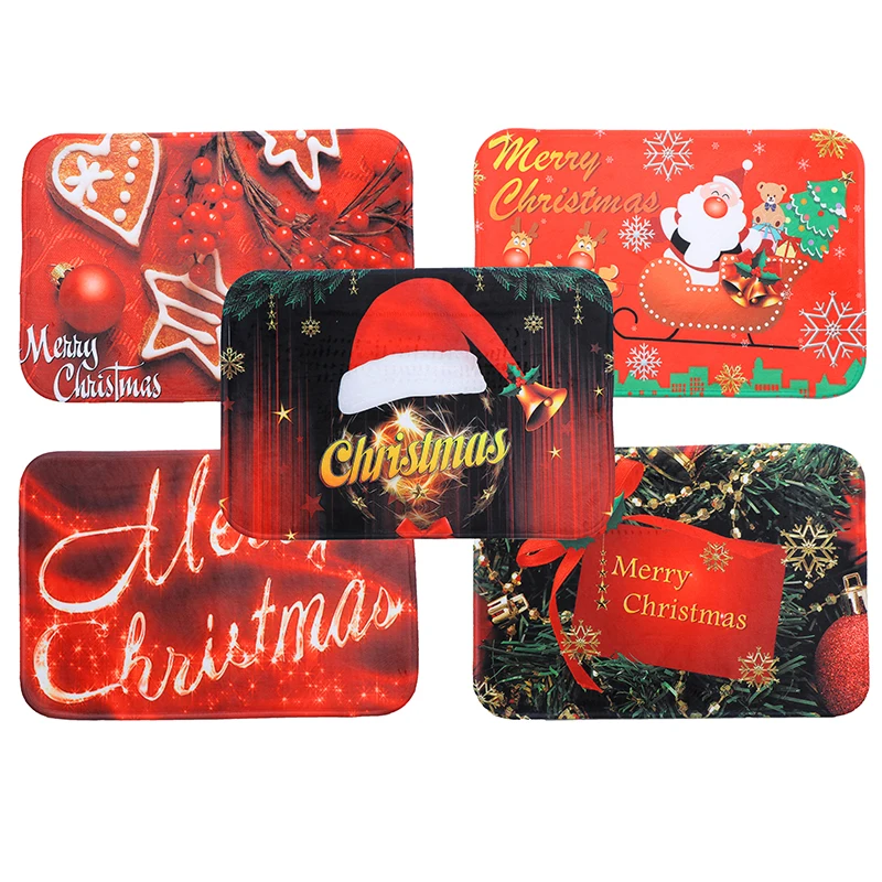 

1pc Christmas Mat Outdoor Door Floor Carpet Doormat Santa Ornaments Decoration