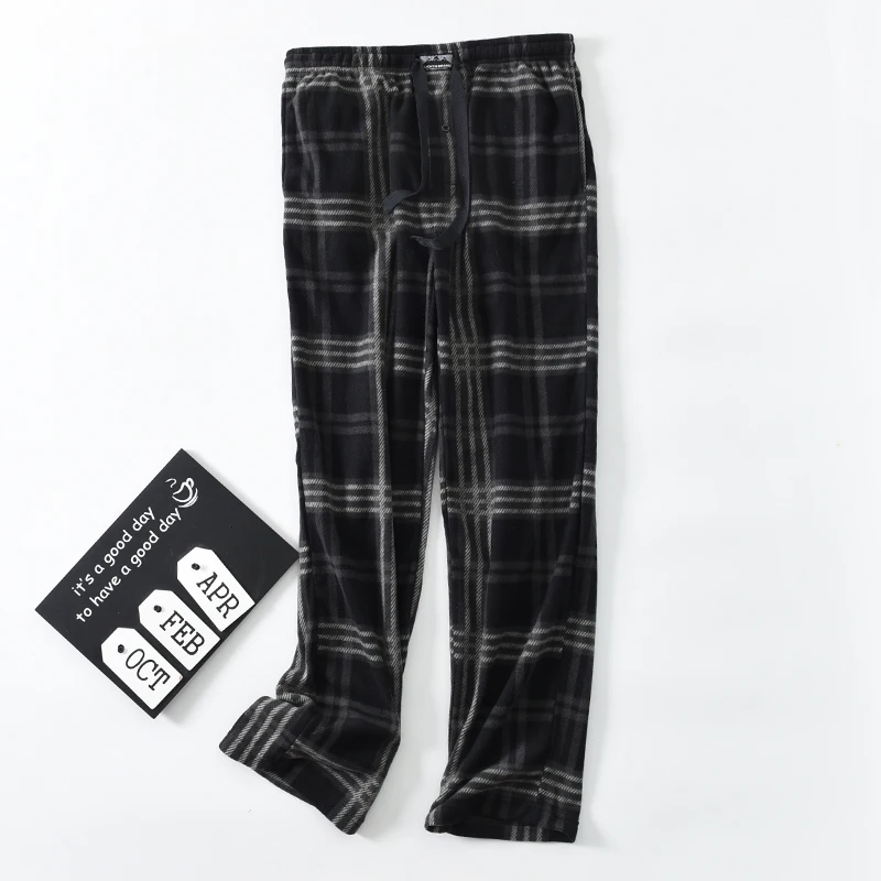 Men's Pants Trousers Fleece Plaid Lounge sleep bottoms