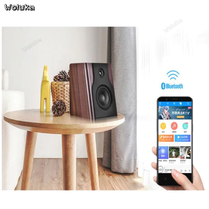 Профессиональная колонка из цельной древесины с Bluetooth и книжной полкой домашняя
