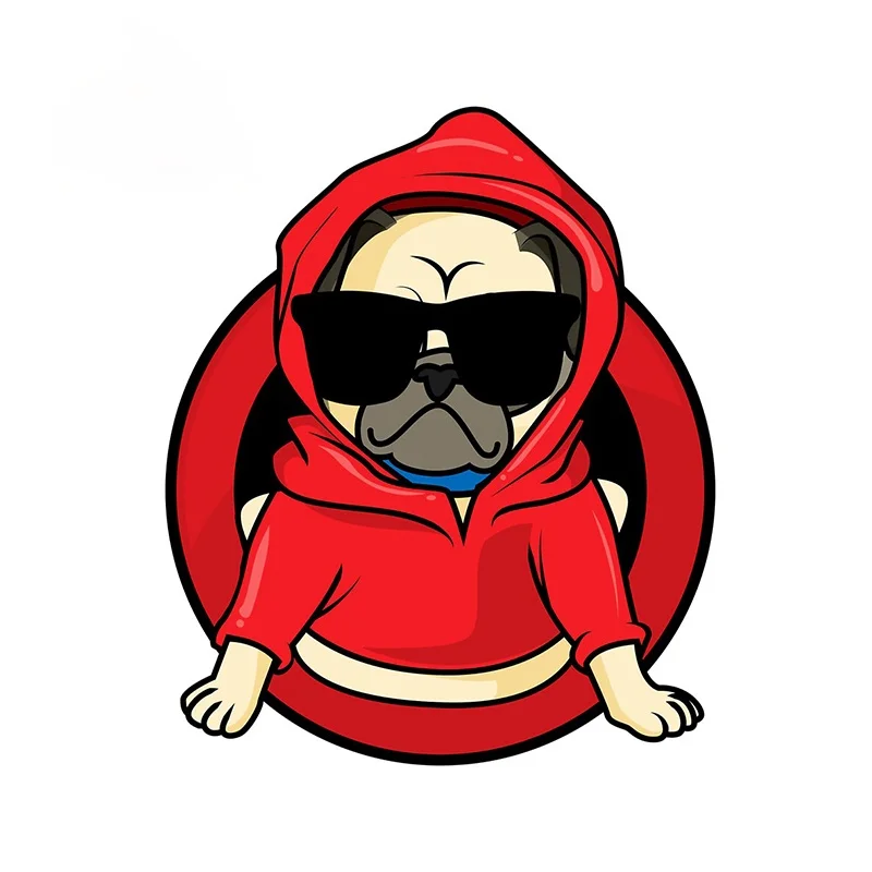 

13cm for Pug Funny Car Stickers Waterproof Decals Auto Accessories Motorcycle Stickers Fang Shuo Sun Protection Decals