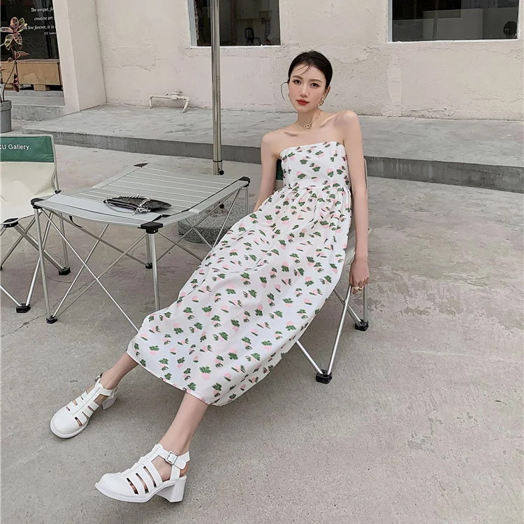 

Korejepo Dresses for Woman Flower Summer 2021 Spring New Elegant Thin Retro French Temperament Ladies Vestidos Ropa Fashion