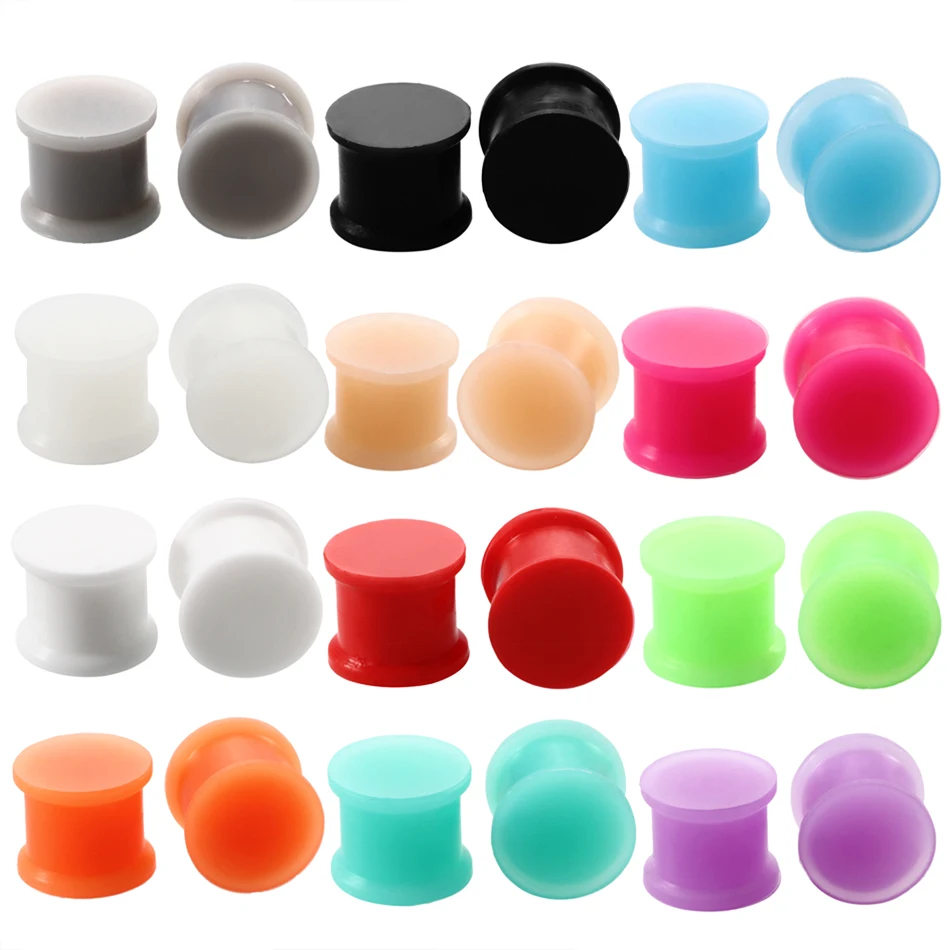 

3-16Mm 1 Pair Silicone Ear Plugs and Tunnels Double Flared Ear Gauges Expander Stretcher Earlets Ear Piercing Body Jewelry