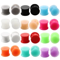 1 pair silicone solid ear plugs and tunnels full size 3 25mm 00g ear gauges expander stretcher earlets ear piercing body jewelry