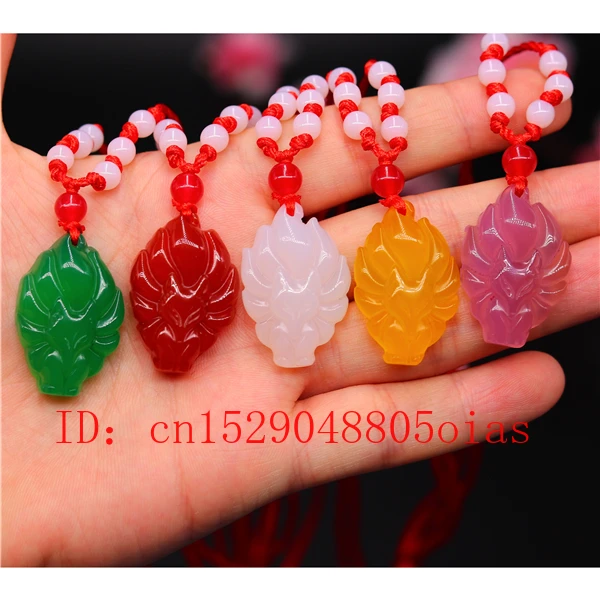 Ожерелье с подвеской из агата нефрита лисы ювелирные изделия амулет резной