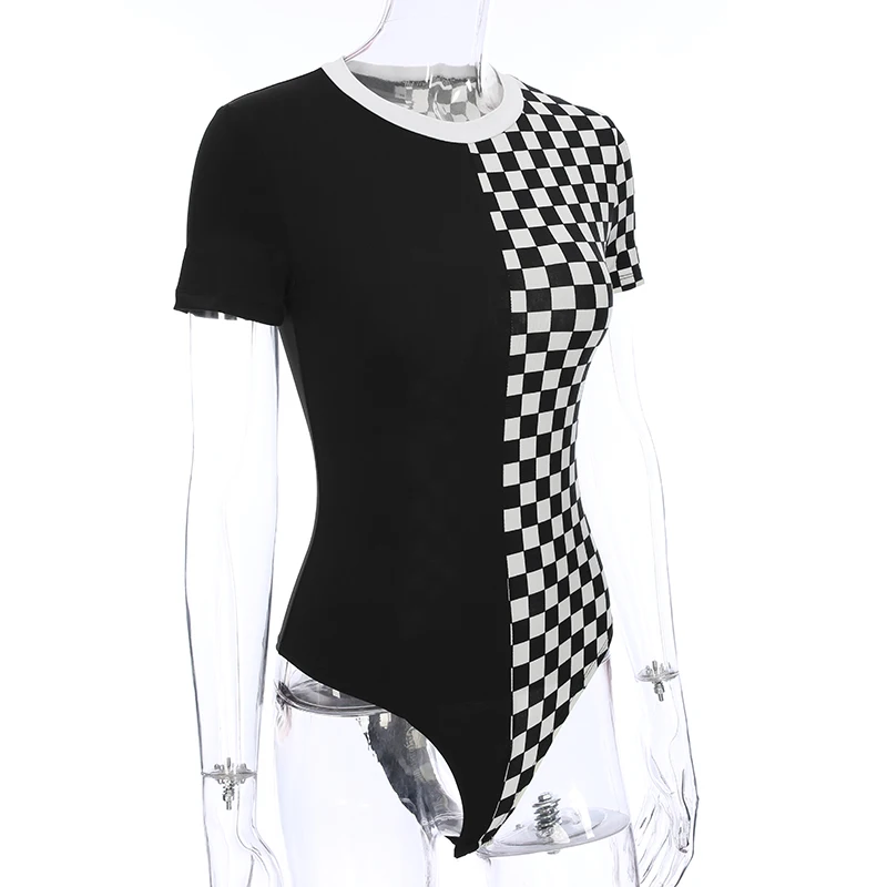 Комбинезон женский с коротким рукавом пикантный облегающий Ромпер в стиле