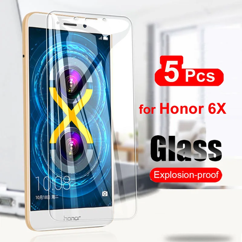 

Защитное стекло для Huawei Honor 6X, 6 X, X6, закаленное стекло 2.5D 9H, 5 шт.