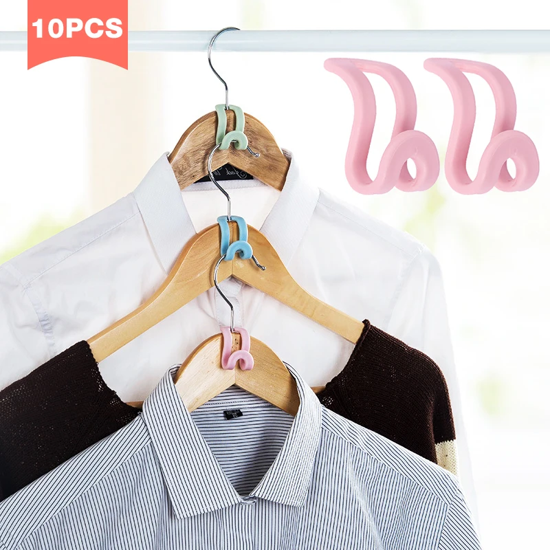 

10Pcs Creative Mini Antislip Clothes Hanger Home Easy Hook Closet Organizer Storage Rack Holder hanger Hook