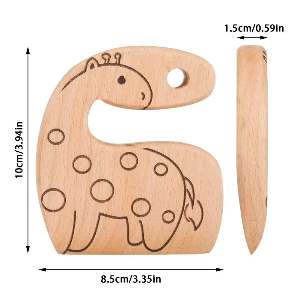 

Wooden Kids Cutter Safe Cooking Veggies Fruits Cute Cartoon Giraffe Kitchen Tools Play House Toys For Children Aged 2-5 Years