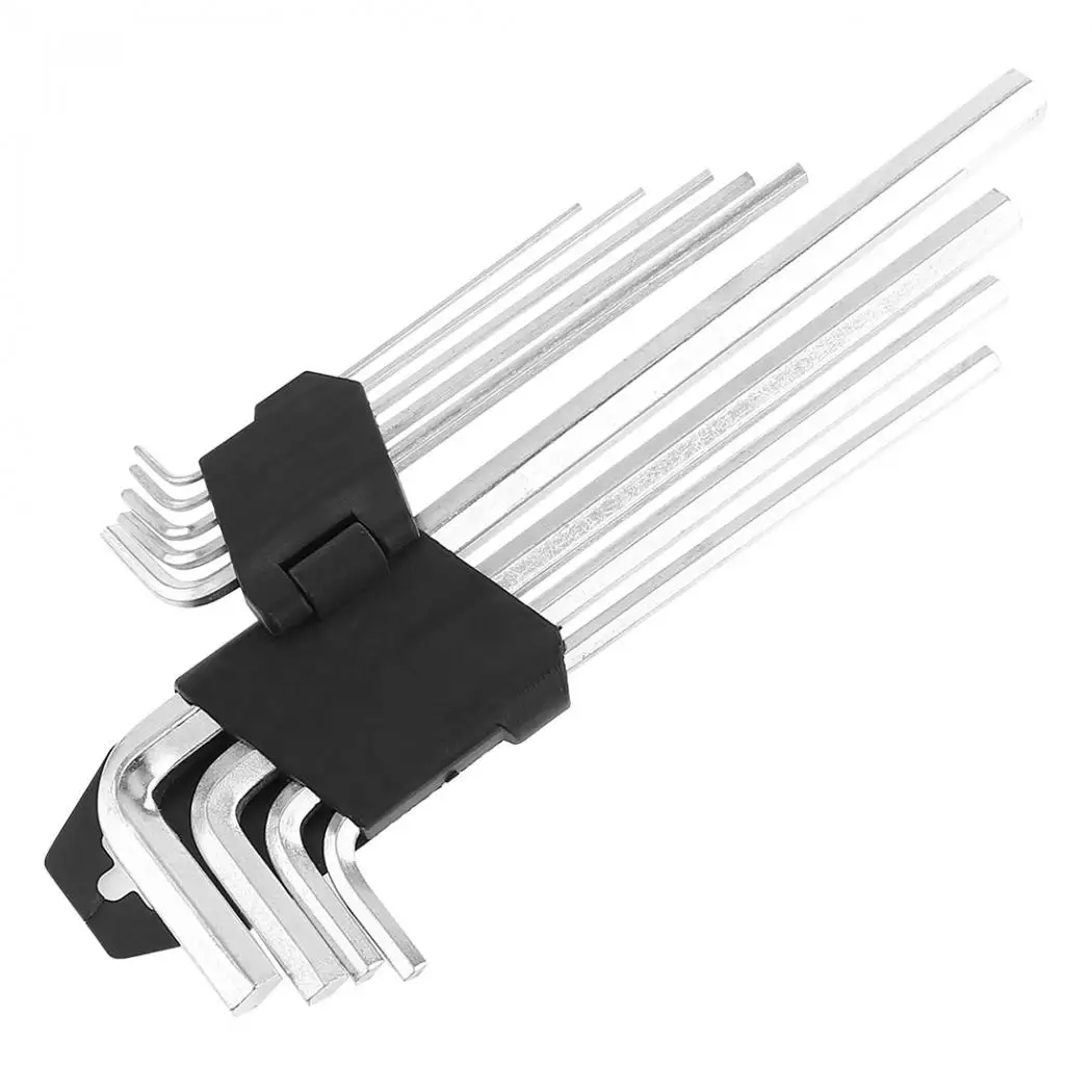 

9pcs/lot L- Shape Universal Key Hex Key Wrench Tool Set keys With Wrench 1.5mm-10mm Wrench Repair Tools Matte Chrome Hand Tools