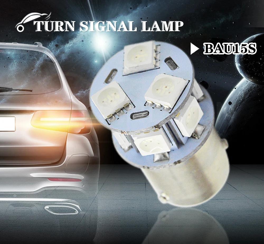 1 шт. автомобильная светодиодная лампа 1156PY 7507 PY21W BAU15S 6 30 в 5050|Сигнальная лампа| |