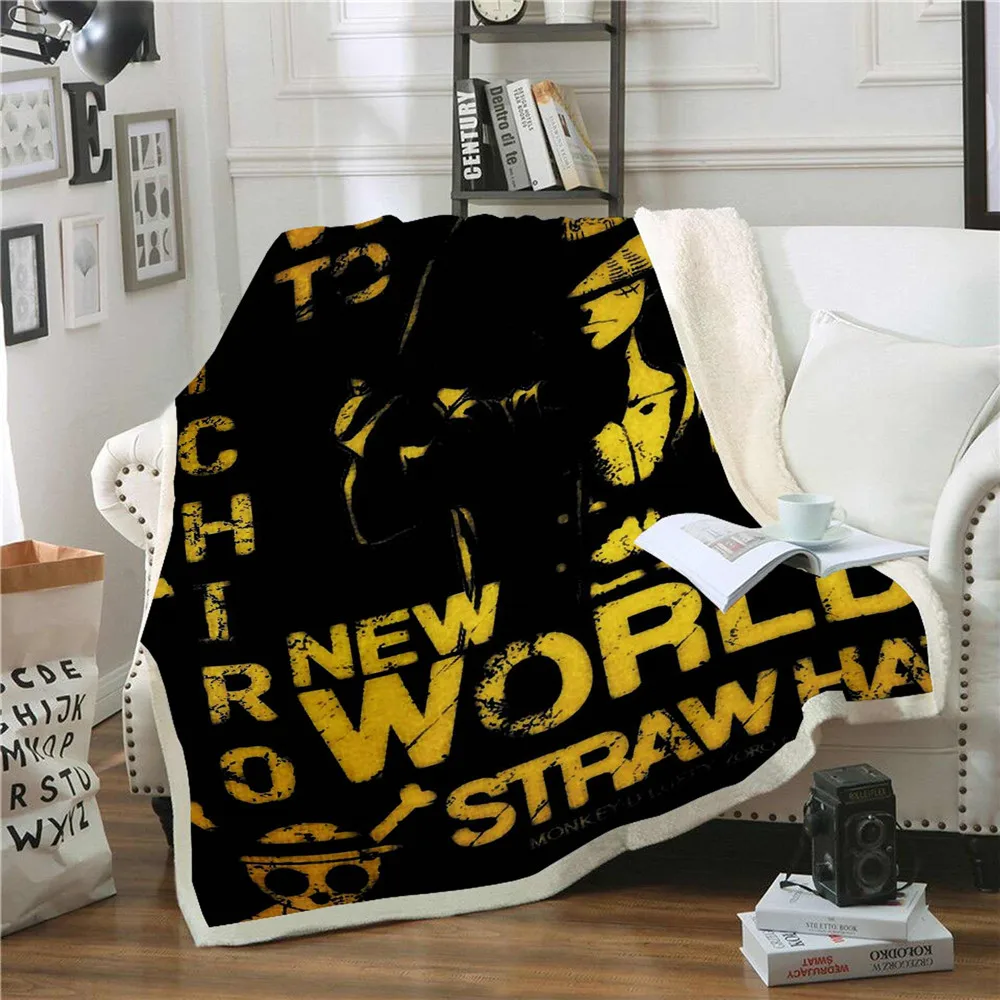 

Anime One Piece 3D Printing Plush Fleece Blanket Adult Fashion Quilts Home Office Washable Duvet Casual Kids Sherpa Blanket 02