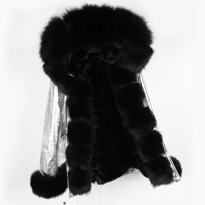 32 OFTBUY, парка, зимняя куртка для женщин, большой натуральный Лисий мех, воротник, теплая Толстая парка, верхняя одежда, зимнее пальто, женское меховое пальто - Цвет: 32
