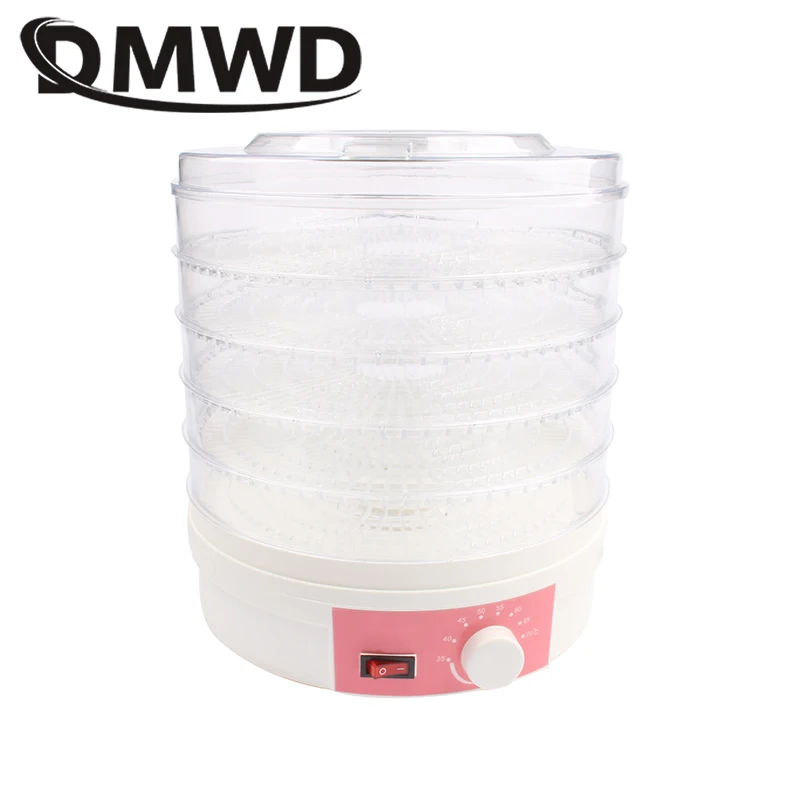 DMWD осушитель для пищевых продуктов, сушеные фрукты, овощи, травы, мясо домашних животных, сушильная машина, пять слоев, сушилка для закусок, воздуха, 5 лотков, 110 В, 220 В, штепсельная вилка европейского и американского стандарта