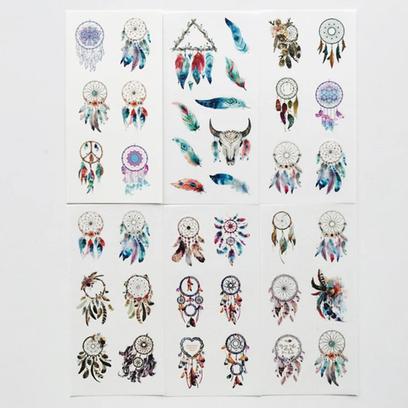 

6 Sheets Vintage Dream Catcher Washi Paper Stickers DIY Decorative Sealing Paste Stick Label