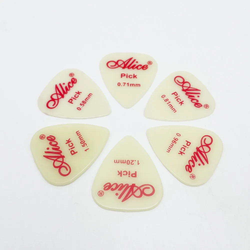 alice leucht gitarre picks fluoreszierende akustische elektrische 058 15mm glow in the dark 6 stück packung free global shipping