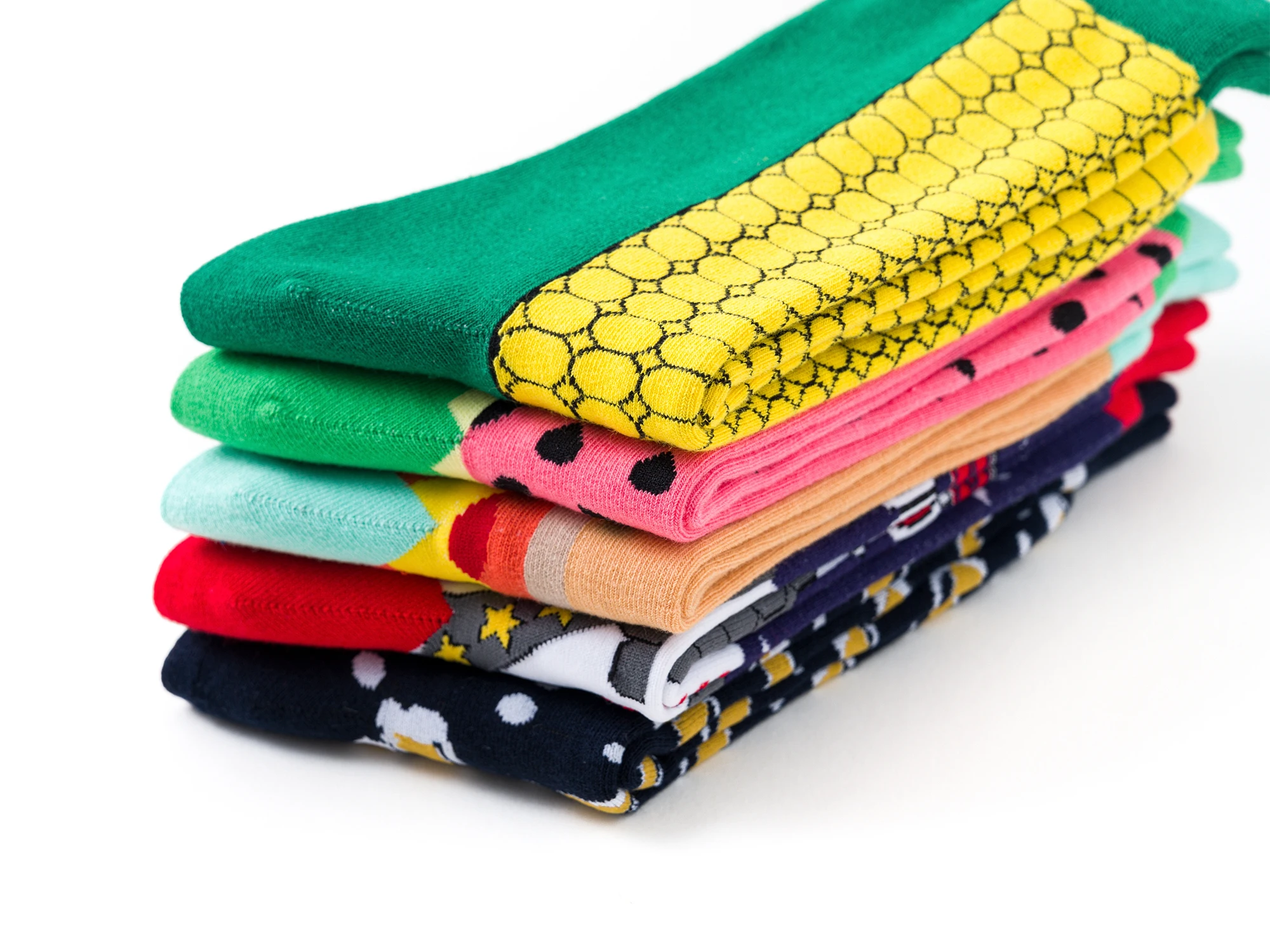 Счастливые Новые забавные мужские графические носки из чесаного хлопка с