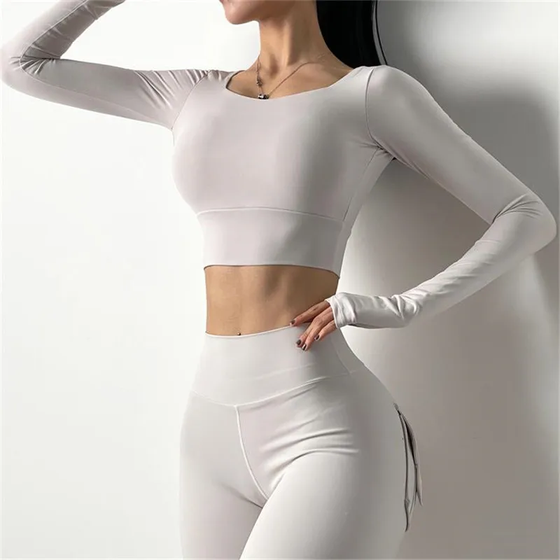 Майка для йоги пикантная Спортивная рубашка с открытой спиной и перекрестной