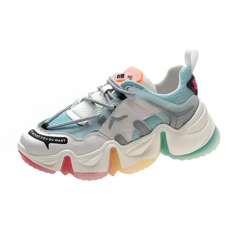 

Spring Woman Chunky Platform Sneakers 2020 New Ulzzang Fashion Lace Up Trainers High Quality Tenis Female Old Dad Casual Shoes