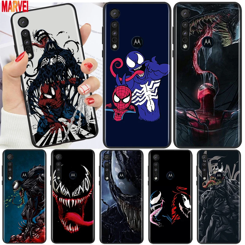 

Cool Marvel Venom For Motorola G9 G8 G Edge One E7 E6 Power Lite Marco Hyper Fusion Plus Play Black Phone Case Cover