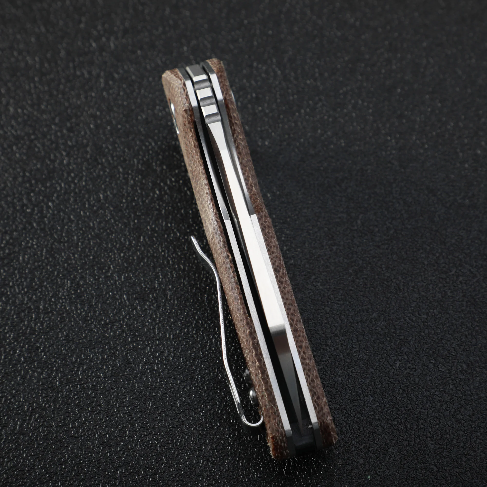 

TWOSUN D2 steel folding knife flipper ball bearing outdoor camping hunting survival pocket EDC tool knives TS85