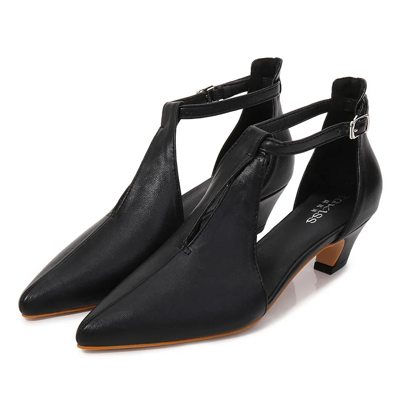 

Beige Heeled Sandals 2021 Women's Ladies Shoes Summer Med Large Size Shallow Mouth Black New Outside Girls Block Medium Big Clea