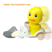 creative design cute duckchicken cartoon pull back cars durable classic texture plastic wheels mini press car model