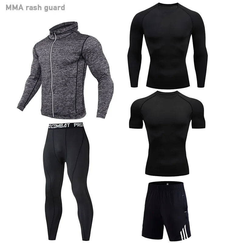 

Summer Running Tights Men's Winter Sports Suits Compression Sportswear Quick Dry Gym Workout Clothing Men Outdoor Jogging Suit
