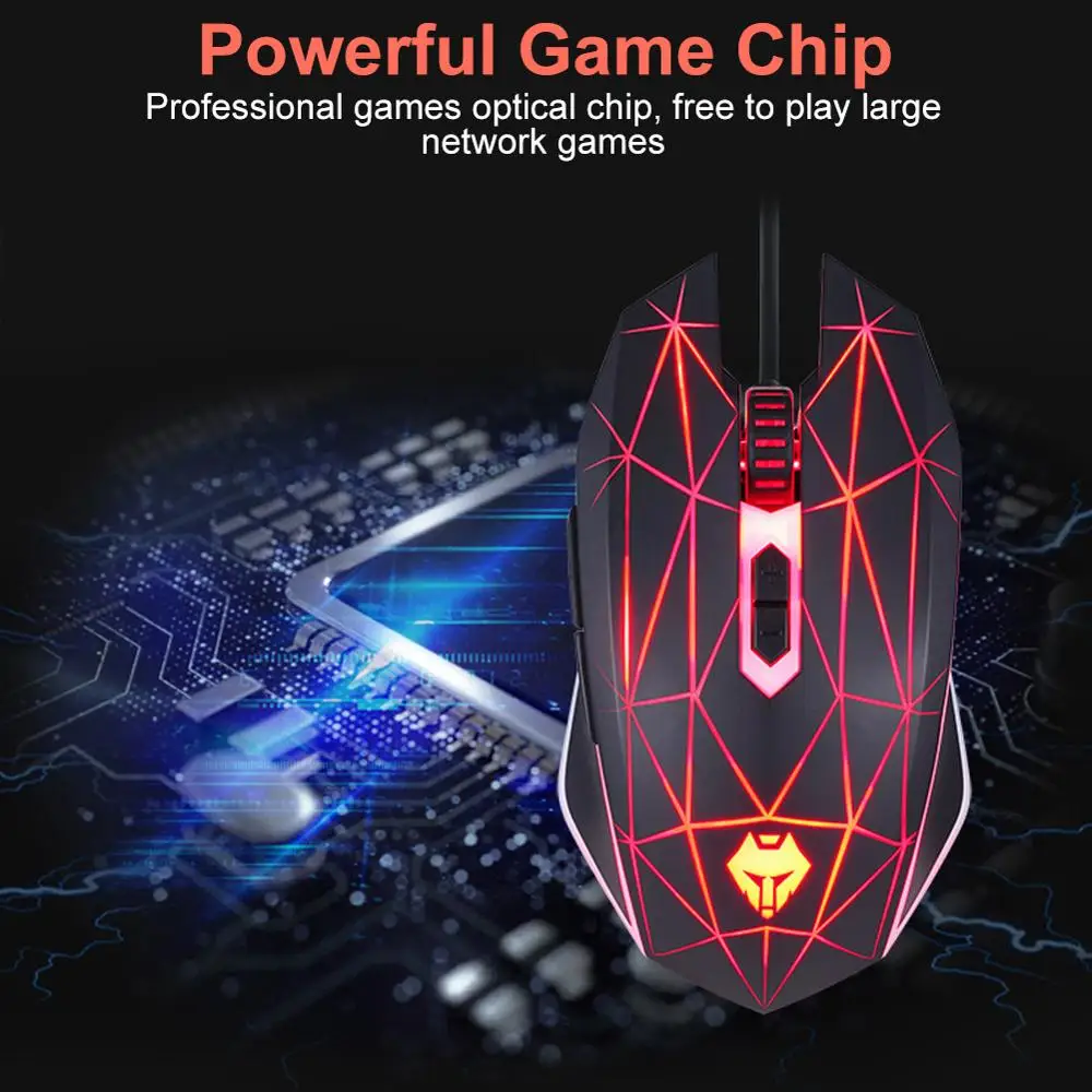 

Gaming mouse LED glowing gaming mouse breathing light 7-speed DPI 4000