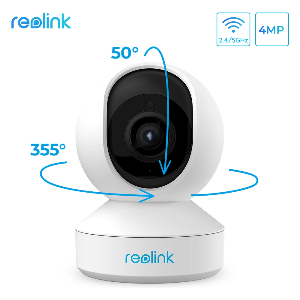 

Reolink Indoor 2.4G/5Ghz WiFi Camera 4MP Super HD Pan&Tilt 2-Way Audio Motion Detection Smart Home Video Surveillance E1 Pro